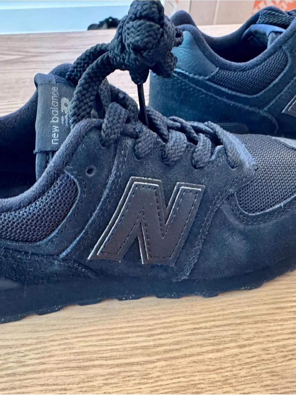 New Balance Kids Black Suede & Mesh Sneakers